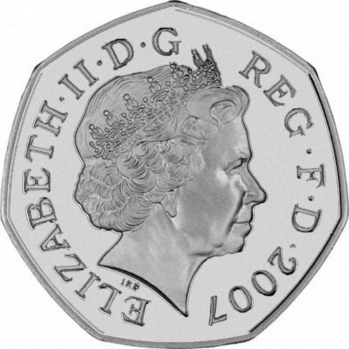 50p Obverse Image minted in UNITED KINGDOM in 2007 (1971-up  -  Elizabeth II - Decimal Coinage)  - The Coin Database