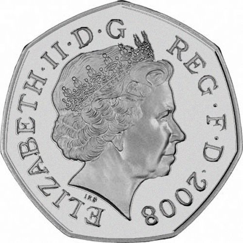 50p Obverse Image minted in UNITED KINGDOM in 2008 (1971-up  -  Elizabeth II - Decimal Coinage)  - The Coin Database