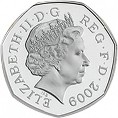 50p Obverse Image minted in UNITED KINGDOM in 2009 (1971-up  -  Elizabeth II - Decimal Coinage)  - The Coin Database