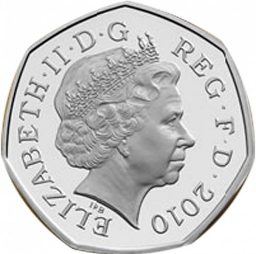 50p Obverse Image minted in UNITED KINGDOM in 2010 (1971-up  -  Elizabeth II - Decimal Coinage)  - The Coin Database