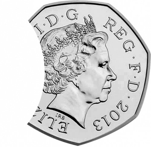 50p Obverse Image minted in UNITED KINGDOM in 2013 (1971-up  -  Elizabeth II - Decimal Coinage)  - The Coin Database