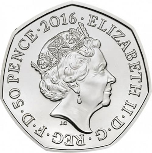 50p Obverse Image minted in UNITED KINGDOM in 2016 (1971-up  -  Elizabeth II - Decimal Coinage)  - The Coin Database