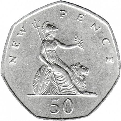 50p Reverse Image minted in UNITED KINGDOM in 1971 (1971-up  -  Elizabeth II - Decimal Coinage)  - The Coin Database