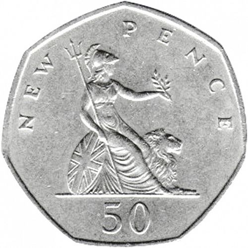 50p Reverse Image minted in UNITED KINGDOM in 1972 (1971-up  -  Elizabeth II - Decimal Coinage)  - The Coin Database