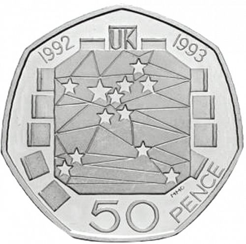 50p Reverse Image minted in UNITED KINGDOM in 1992/93 (1971-up  -  Elizabeth II - Decimal Coinage)  - The Coin Database