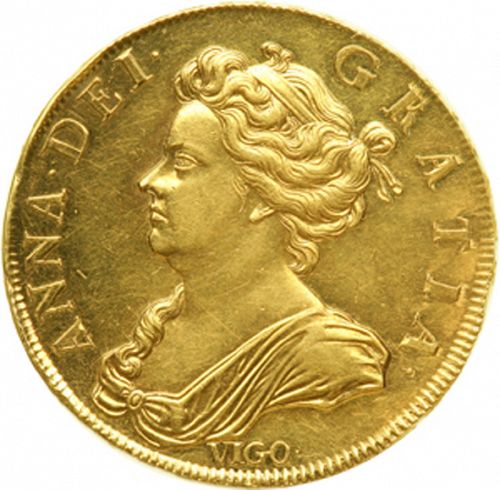 Five Guineas Obverse Image minted in UNITED KINGDOM in 1703 (1701-14 - Anne)  - The Coin Database