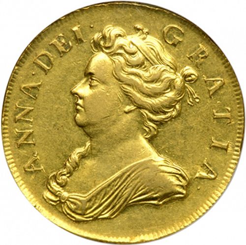 Five Guineas Obverse Image minted in UNITED KINGDOM in 1705 (1701-14 - Anne)  - The Coin Database