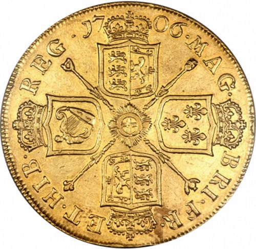 Five Guineas Reverse Image minted in UNITED KINGDOM in 1706 (1701-14 - Anne)  - The Coin Database