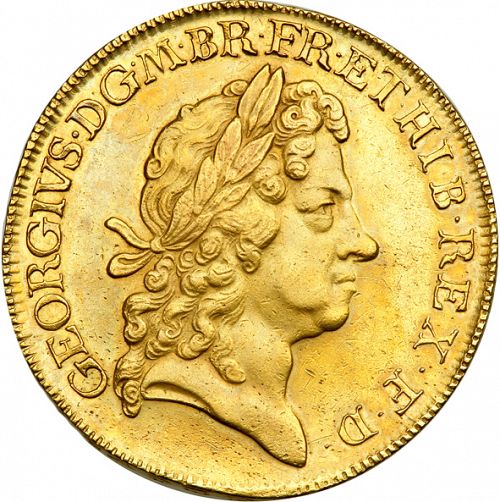Five Guineas Obverse Image minted in UNITED KINGDOM in 1717 (1714-27 - George I)  - The Coin Database