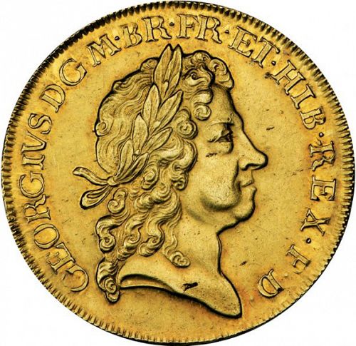 Five Guineas Obverse Image minted in UNITED KINGDOM in 1726 (1714-27 - George I)  - The Coin Database