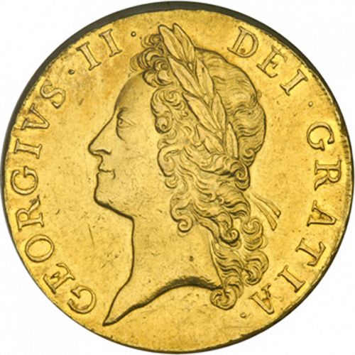 Five Guineas Obverse Image minted in UNITED KINGDOM in 1741 (1727-60 - George II)  - The Coin Database
