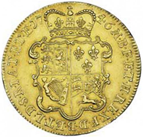 Five Guineas Reverse Image minted in UNITED KINGDOM in 1746 (1727-60 - George II)  - The Coin Database