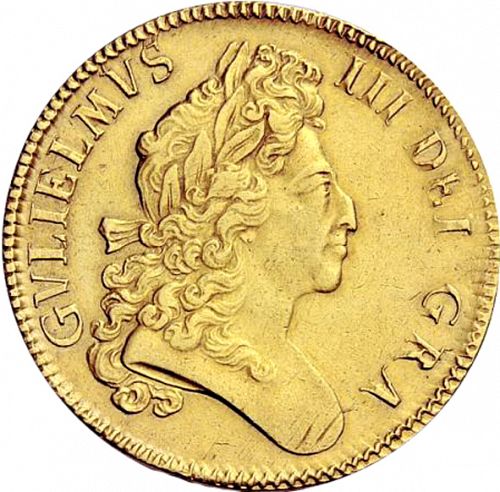 Five Guineas Obverse Image minted in UNITED KINGDOM in 1699 (1694-01 - William III)  - The Coin Database