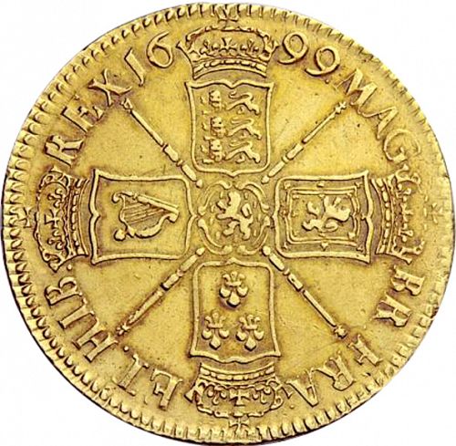 Five Guineas Reverse Image minted in UNITED KINGDOM in 1699 (1694-01 - William III)  - The Coin Database