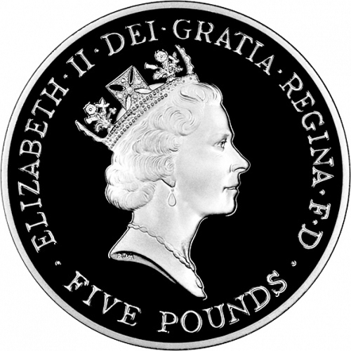 £5 Obverse Image minted in UNITED KINGDOM in 1996 (1971-up  -  Elizabeth II - Decimal Coinage)  - The Coin Database