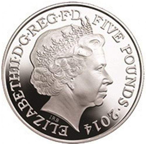 £5 Obverse Image minted in UNITED KINGDOM in 2014 (1971-up  -  Elizabeth II - Decimal Coinage)  - The Coin Database