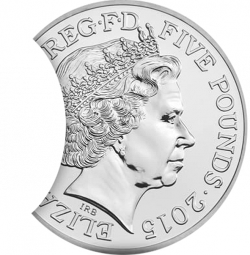 £5 Obverse Image minted in UNITED KINGDOM in 2015 (1971-up  -  Elizabeth II - Decimal Coinage)  - The Coin Database