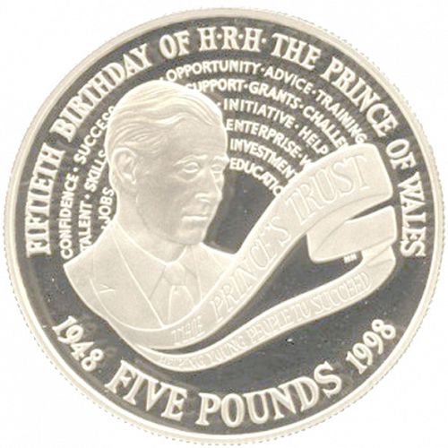 £5 Reverse Image minted in UNITED KINGDOM in 1998 (1971-up  -  Elizabeth II - Decimal Coinage)  - The Coin Database