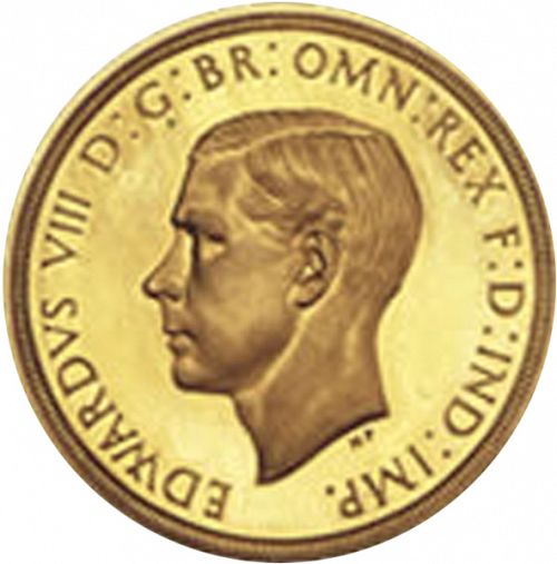 Five Pounds Obverse Image minted in UNITED KINGDOM in 1937 (1936-37 - Edward VIII)  - The Coin Database