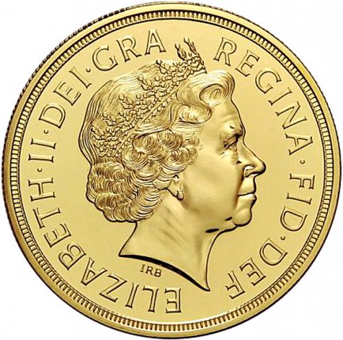 Five Pounds Obverse Image minted in UNITED KINGDOM in 2008 (1953-up  -  Elizabeth II - Sovereign)  - The Coin Database