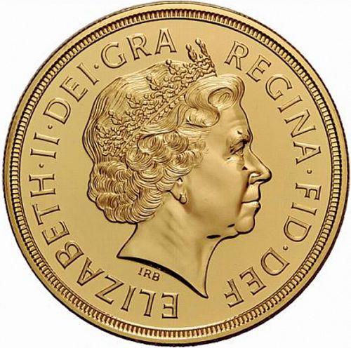 Five Pounds Obverse Image minted in UNITED KINGDOM in 2009 (1953-up  -  Elizabeth II - Sovereign)  - The Coin Database