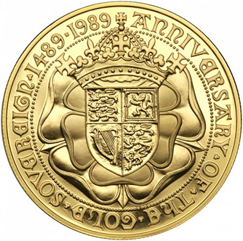Five Pounds Reverse Image minted in UNITED KINGDOM in 1989 (1953-up  -  Elizabeth II - Sovereign)  - The Coin Database