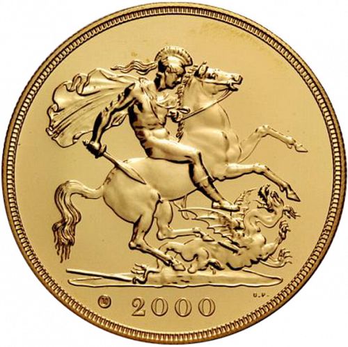 Five Pounds Reverse Image minted in UNITED KINGDOM in 2000 (1953-up  -  Elizabeth II - Sovereign)  - The Coin Database