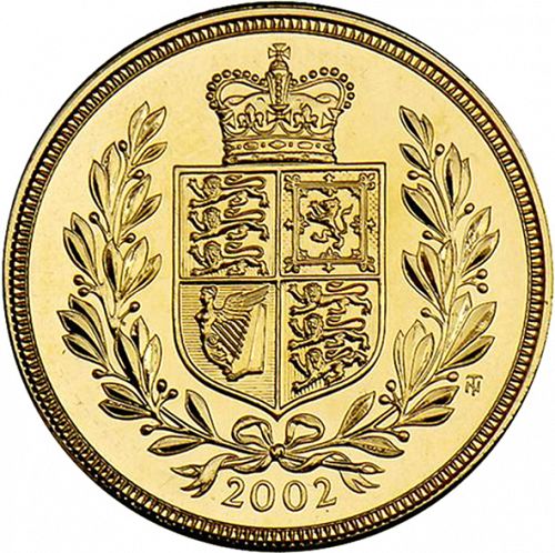 Five Pounds Reverse Image minted in UNITED KINGDOM in 2002 (1953-up  -  Elizabeth II - Sovereign)  - The Coin Database