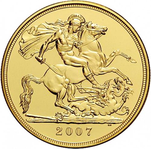 Five Pounds Reverse Image minted in UNITED KINGDOM in 2007 (1953-up  -  Elizabeth II - Sovereign)  - The Coin Database