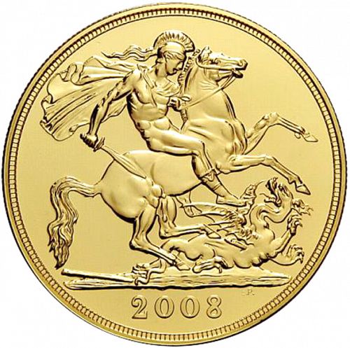 Five Pounds Reverse Image minted in UNITED KINGDOM in 2008 (1953-up  -  Elizabeth II - Sovereign)  - The Coin Database