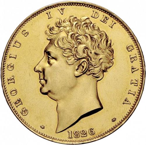 Five Pounds Obverse Image minted in UNITED KINGDOM in 1826 (1820-30 - George IV)  - The Coin Database