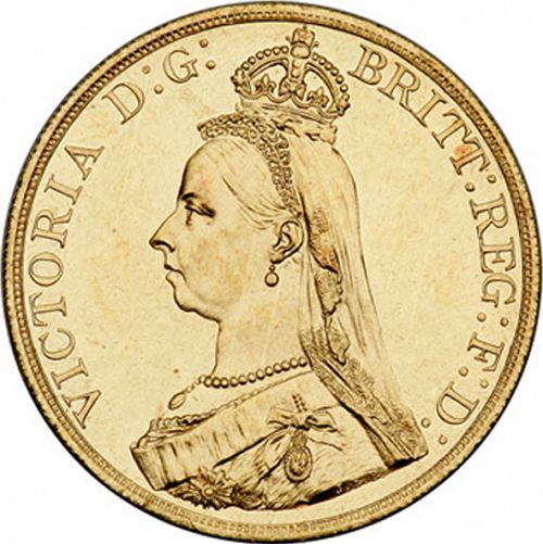 Five Pounds Obverse Image minted in UNITED KINGDOM in 1887 (1837-01  -  Victoria)  - The Coin Database