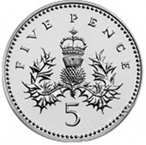5p Reverse Image minted in UNITED KINGDOM in 1990 (1971-up  -  Elizabeth II - Decimal Coinage)  - The Coin Database
