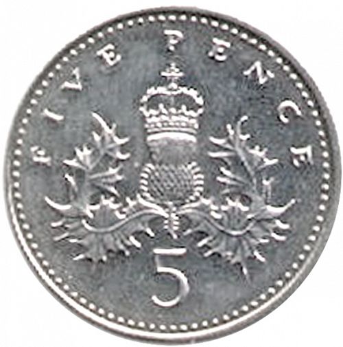 5p Reverse Image minted in UNITED KINGDOM in 1996 (1971-up  -  Elizabeth II - Decimal Coinage)  - The Coin Database