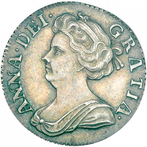 Sixpence Obverse Image minted in UNITED KINGDOM in 1707 (1701-14 - Anne)  - The Coin Database