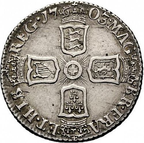 Sixpence Reverse Image minted in UNITED KINGDOM in 1703 (1701-14 - Anne)  - The Coin Database