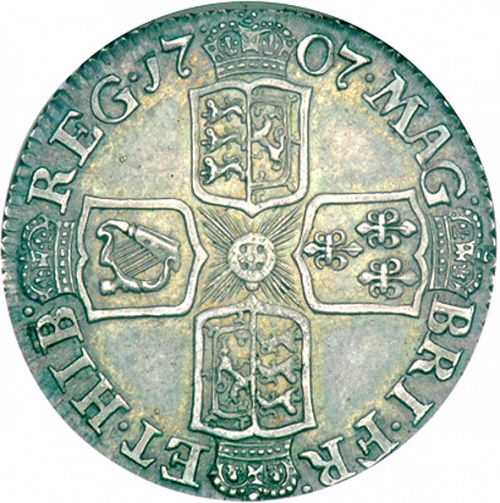 Sixpence Reverse Image minted in UNITED KINGDOM in 1707 (1701-14 - Anne)  - The Coin Database