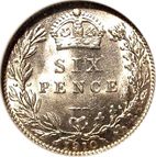 Sixpence Reverse Image minted in UNITED KINGDOM in 1910 (1902-10 - Edward VII)  - The Coin Database