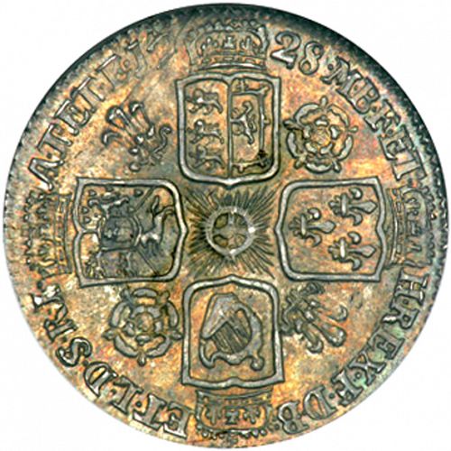 Sixpence Reverse Image minted in UNITED KINGDOM in 1728 (1727-60 - George II)  - The Coin Database