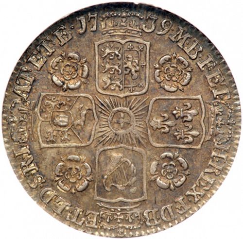 Sixpence Reverse Image minted in UNITED KINGDOM in 1739 (1727-60 - George II)  - The Coin Database