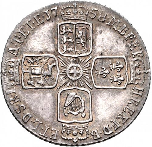 Sixpence Reverse Image minted in UNITED KINGDOM in 1758 (1727-60 - George II)  - The Coin Database