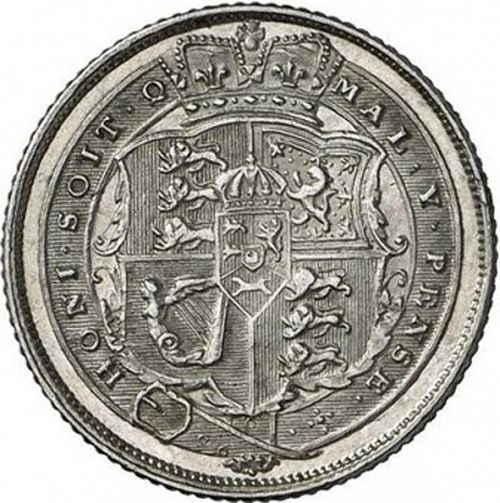 Sixpence Reverse Image minted in UNITED KINGDOM in 1819 (1760-20 - George III - New coinage)  - The Coin Database
