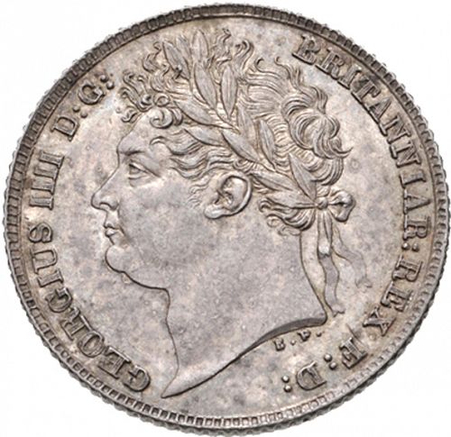 Sixpence Obverse Image minted in UNITED KINGDOM in 1824 (1820-30 - George IV)  - The Coin Database
