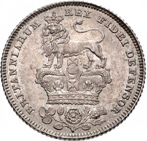 Sixpence Reverse Image minted in UNITED KINGDOM in 1829 (1820-30 - George IV)  - The Coin Database