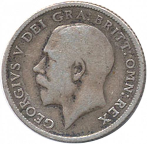 Sixpence Obverse Image minted in UNITED KINGDOM in 1914 (1910-36  -  George V)  - The Coin Database