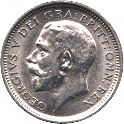 Sixpence Obverse Image minted in UNITED KINGDOM in 1926 (1910-36  -  George V)  - The Coin Database