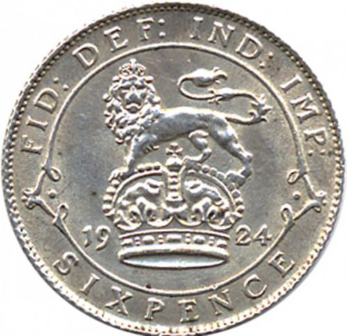Sixpence Reverse Image minted in UNITED KINGDOM in 1924 (1910-36  -  George V)  - The Coin Database