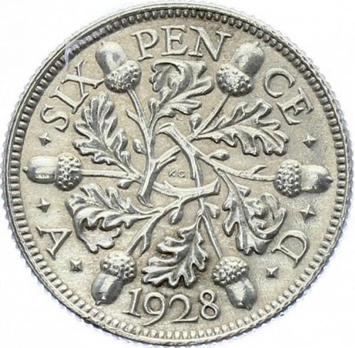 Sixpence Reverse Image minted in UNITED KINGDOM in 1928 (1910-36  -  George V)  - The Coin Database