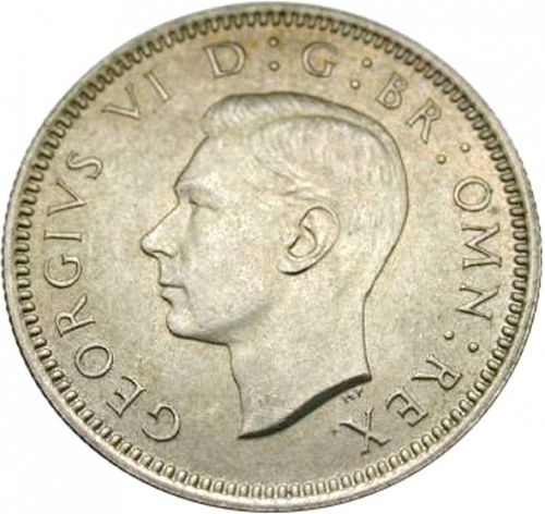 Sixpence Obverse Image minted in UNITED KINGDOM in 1938 (1937-52 - George VI)  - The Coin Database