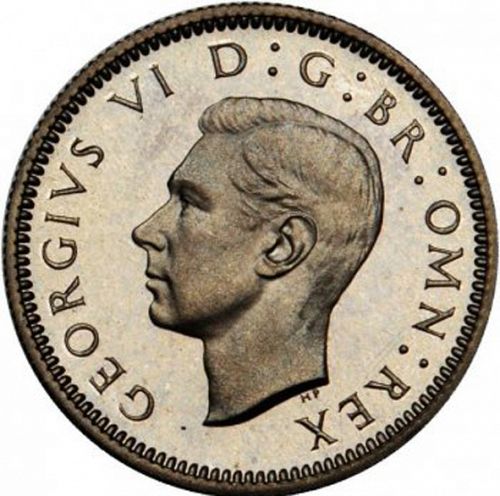 Sixpence Obverse Image minted in UNITED KINGDOM in 1939 (1937-52 - George VI)  - The Coin Database